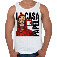 PRINTFASHION La casa de papel art - Férfi atléta - Fehér