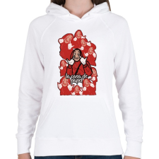 PRINTFASHION La Casa de papel art - Női kapucnis pulóver - Fehér női pulóver, kardigán