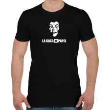 PRINTFASHION La casa de papel B&W - Férfi póló - Fekete férfi póló