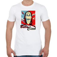 PRINTFASHION La casa de papel - Bella Ciao - Férfi póló - Fehér