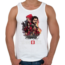 PRINTFASHION La Casa de Papel  - Férfi atléta - Fehér