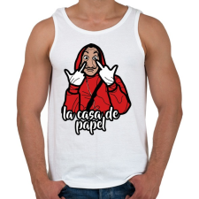 PRINTFASHION La Casa de Papel - Férfi atléta - Fehér atléta, trikó