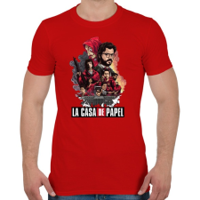 PRINTFASHION La Casa de Papel  - Férfi póló - Piros férfi póló