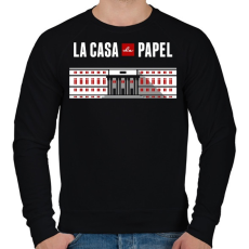 PRINTFASHION La casa de papel  - Férfi pulóver - Fekete