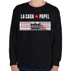 PRINTFASHION La casa de papel  - Gyerek pulóver - Fekete