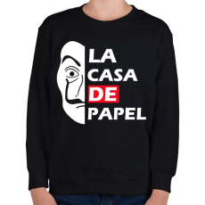 PRINTFASHION La casa de papel  - Gyerek pulóver - Fekete