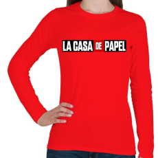PRINTFASHION La casa de papel logo - Női hosszú ujjú póló - Piros