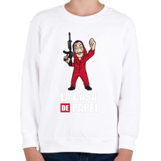 PRINTFASHION La casa de papel N2 - Gyerek pulóver - Fehér