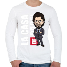 PRINTFASHION La casa de papel N4 - Férfi hosszú ujjú póló - Fehér