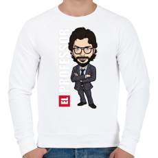 PRINTFASHION La casa de papel N5 - Férfi pulóver - Fehér