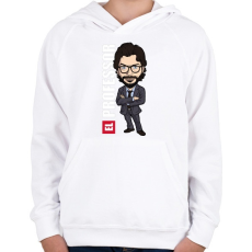 PRINTFASHION La casa de papel N5 - Gyerek kapucnis pulóver - Fehér