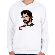 PRINTFASHION La casa de papel N6 - Gyerek kapucnis pulóver - Fehér