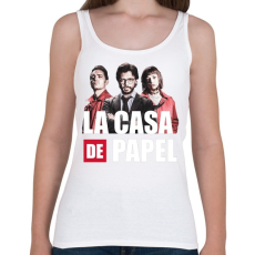 PRINTFASHION La casa de papel N7 - Női atléta - Fehér