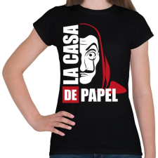 PRINTFASHION La casa de papel N - Női póló - Fekete női póló