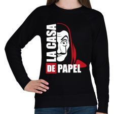 PRINTFASHION La casa de papel N - Női pulóver - Fekete női pulóver, kardigán
