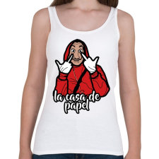 PRINTFASHION La Casa de Papel - Női atléta - Fehér női trikó