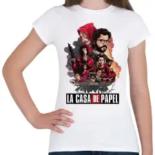 PRINTFASHION La Casa de Papel  - Női póló - Fehér női póló