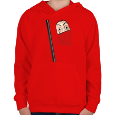 PRINTFASHION La casa de papel overál - Gyerek kapucnis pulóver - Piros gyerek pulóver, kardigán