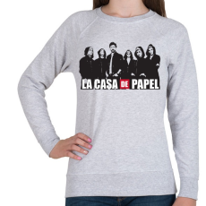 PRINTFASHION La casa de papel poster style - A nagy pénzrablás - Női pulóver - Sport szürke