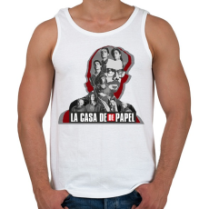 PRINTFASHION La casa de Papel - poster style - Férfi atléta - Fehér