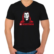 PRINTFASHION La casa de papel - resistencia - Férfi V-nyakú póló - Fekete
