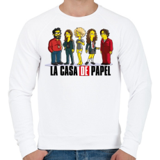 PRINTFASHION La casa de papel - simps. edition - Férfi pulóver - Fehér
