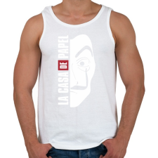 PRINTFASHION La casa de papel - sötét alaphoz - Férfi atléta - Fehér atléta, trikó