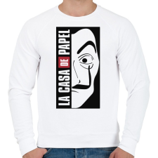 PRINTFASHION La casa de papel - világos alaphoz - Férfi pulóver - Fehér férfi pulóver, kardigán