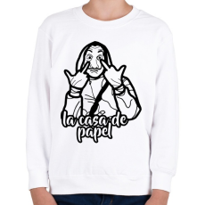 PRINTFASHION La Casa de papel - vonalrajz - Gyerek pulóver - Fehér