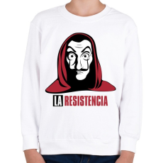 PRINTFASHION La casa del papel - Anonymus  - Gyerek pulóver - Fehér