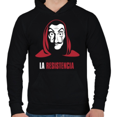 PRINTFASHION La Resistencia - Férfi kapucnis pulóver - Fekete