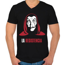 PRINTFASHION La Resistencia - Férfi V-nyakú póló - Fekete