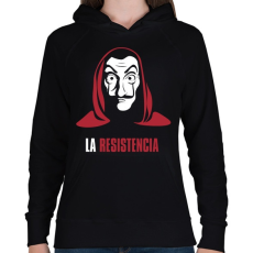 PRINTFASHION La Resistencia - Női kapucnis pulóver - Fekete