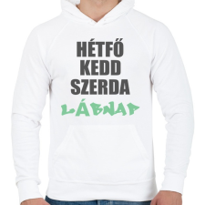 PRINTFASHION Lábnap - Férfi kapucnis pulóver - Fehér férfi pulóver, kardigán