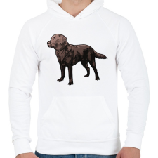 PRINTFASHION Labrador - Férfi kapucnis pulóver - Fehér férfi pulóver, kardigán