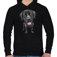 PRINTFASHION Labrador - Férfi kapucnis pulóver - Fekete férfi pulóver, kardigán