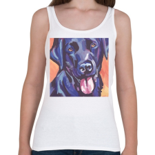 PRINTFASHION Labrador festmény - Női atléta - Fehér női trikó