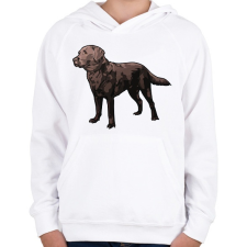 PRINTFASHION Labrador - Gyerek kapucnis pulóver - Fehér gyerek pulóver, kardigán