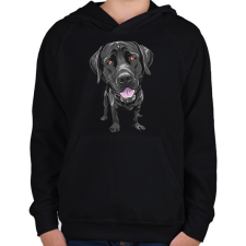 PRINTFASHION Labrador - Gyerek kapucnis pulóver - Fekete gyerek pulóver, kardigán