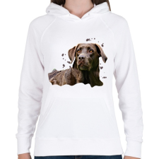 PRINTFASHION labrador - Női kapucnis pulóver - Fehér női pulóver, kardigán