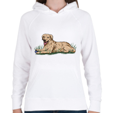 PRINTFASHION Labrador - Női kapucnis pulóver - Fehér női pulóver, kardigán