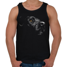 PRINTFASHION Labrador portré - Férfi atléta - Fekete atléta, trikó