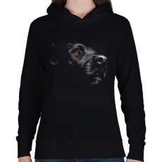 PRINTFASHION Labrador portré - Női kapucnis pulóver - Fekete