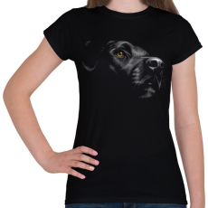 PRINTFASHION Labrador portré - Női póló - Fekete