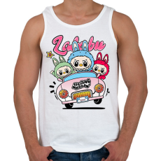 PRINTFASHION labubu-at-car-seeklogo - Férfi atléta - Fehér