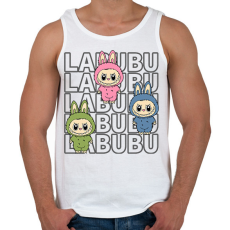 PRINTFASHION Labubu - Férfi atléta - Fehér