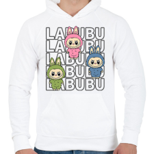 PRINTFASHION Labubu - Férfi kapucnis pulóver - Fehér férfi pulóver, kardigán