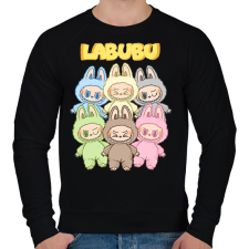 PRINTFASHION Labubu Monsters - Férfi pulóver - Fekete férfi pulóver, kardigán