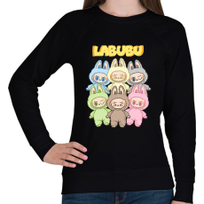 PRINTFASHION Labubu Monsters - Női pulóver - Fekete
