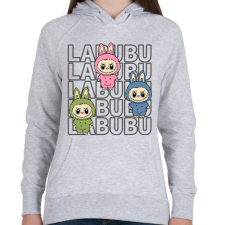 PRINTFASHION Labubu - Női kapucnis pulóver - Sport szürke női pulóver, kardigán